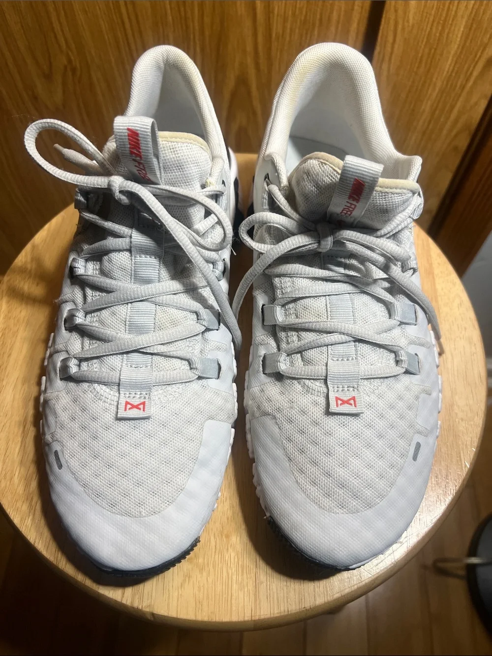Nike Women's Light Gray and White Training Sneakers
